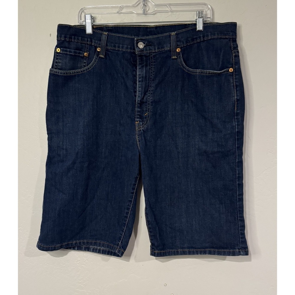 Levis 569 Jean Shorts Mens Size 34 Loose Straight Blue Indigo Denim